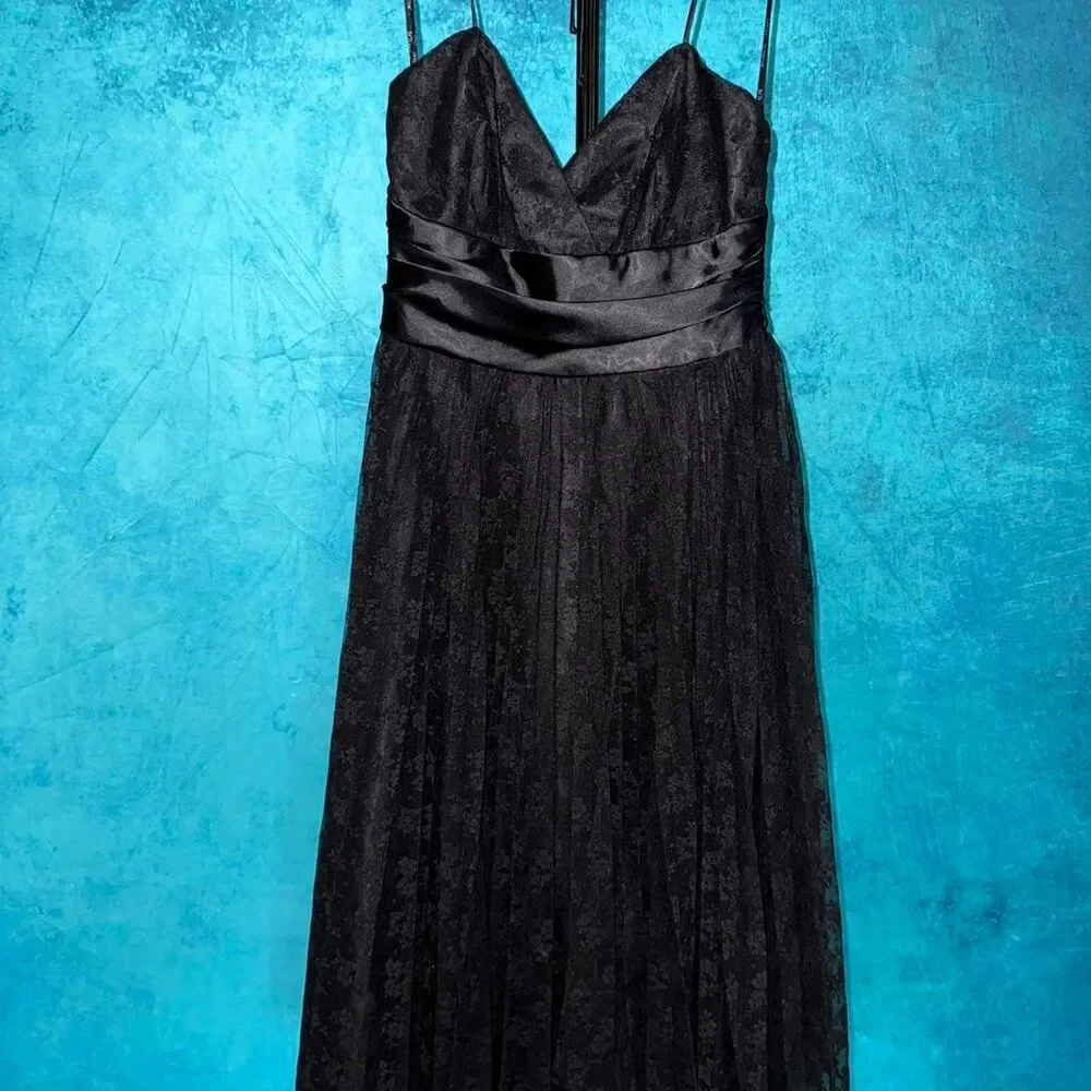 Vintage Betsey Johnson Black Lace Pleated Dress